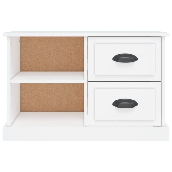Meuble TV blanc 73x35,5x47,5 cm bois d'ingénierie – Image 4