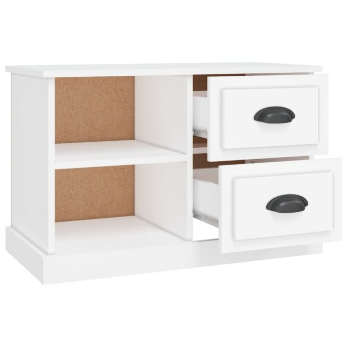 Meuble TV blanc 73x35,5x47,5 cm bois d'ingénierie – Image 5
