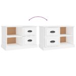 Meuble TV blanc 73x35,5x47,5 cm bois d'ingénierie – Image 7