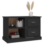 Meuble TV noir 73x35,5x47,5 cm bois d'ingénierie – Image 2