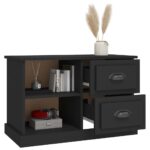 Meuble TV noir 73x35,5x47,5 cm bois d'ingénierie – Image 3