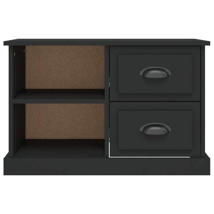 Meuble TV noir 73x35,5x47,5 cm bois d'ingénierie – Image 4