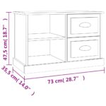 Meuble TV noir 73x35,5x47,5 cm bois d'ingénierie – Image 9