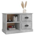 Meuble TV gris béton 73x35,5x47,5 cm bois d'ingénierie – Image 2