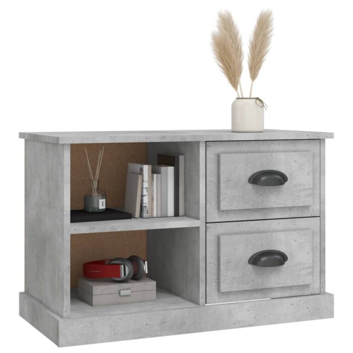 Meuble TV gris béton 73x35,5x47,5 cm bois d'ingénierie – Image 2