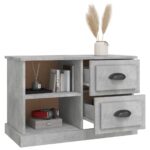 Meuble TV gris béton 73x35,5x47,5 cm bois d'ingénierie – Image 3