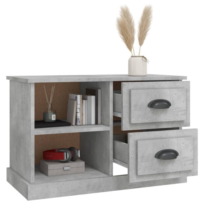Meuble TV gris béton 73x35,5x47,5 cm bois d'ingénierie – Image 3