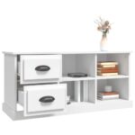 Meuble TV blanc 102x35,5x47,5 cm bois d'ingénierie – Image 3