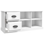 Meuble TV blanc 102x35,5x47,5 cm bois d'ingénierie – Image 5