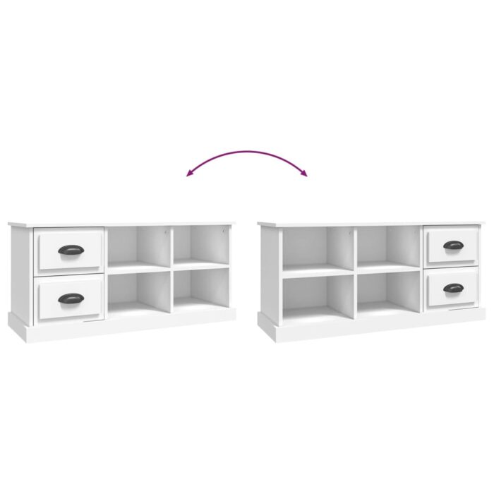 Meuble TV blanc 102x35,5x47,5 cm bois d'ingénierie – Image 7