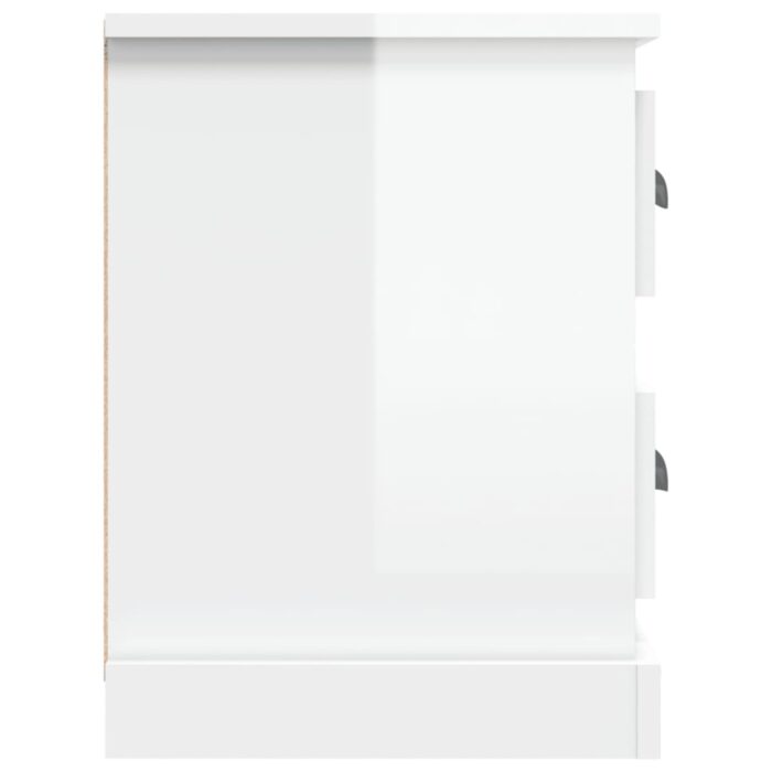Meuble TV blanc brillant 102x35,5x47,5 cm bois d'ingénierie – Image 6