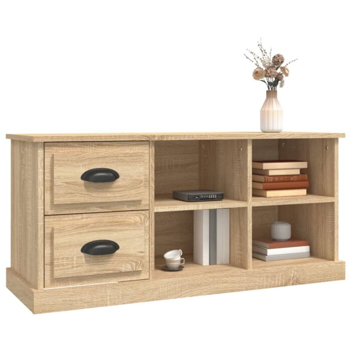 Meuble TV chêne sonoma 102x35,5x47,5 cm bois d'ingénierie – Image 2