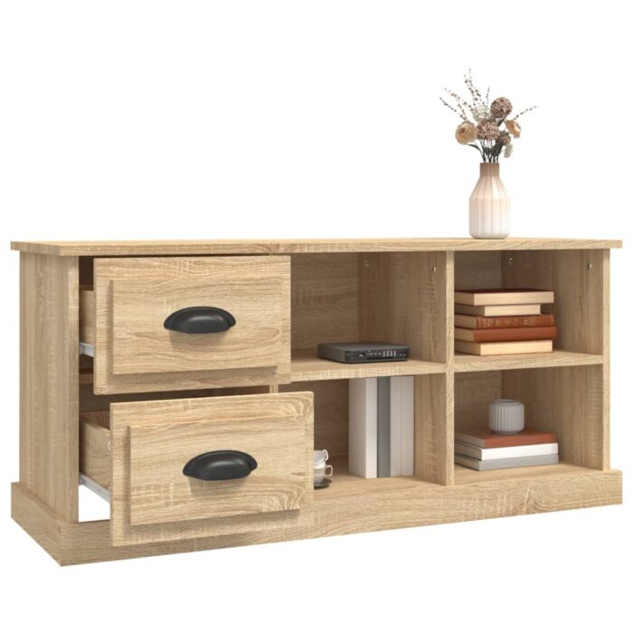 Meuble TV chêne sonoma 102x35,5x47,5 cm bois d'ingénierie – Image 3