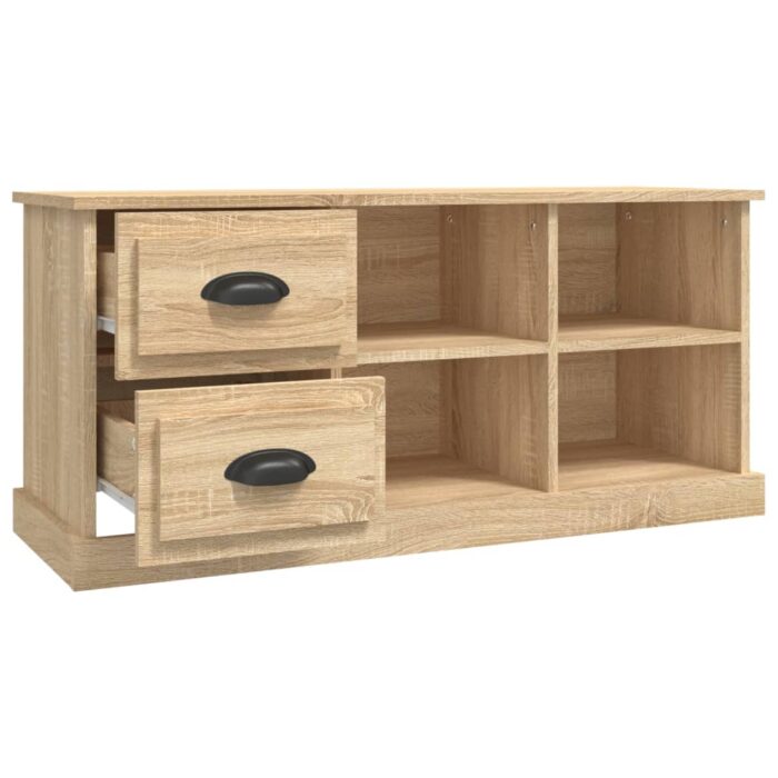 Meuble TV chêne sonoma 102x35,5x47,5 cm bois d'ingénierie – Image 5