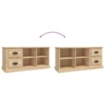 Meuble TV chêne sonoma 102x35,5x47,5 cm bois d'ingénierie – Image 7