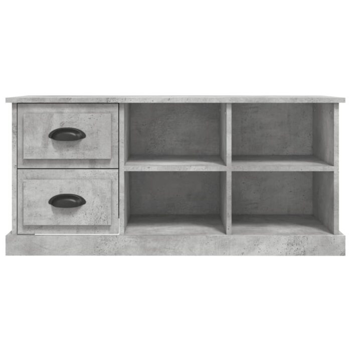 Meuble TV gris béton 102x35,5x47,5 cm bois d'ingénierie – Image 4