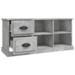 Meuble TV gris béton 102x35,5x47,5 cm bois d'ingénierie – Image 5