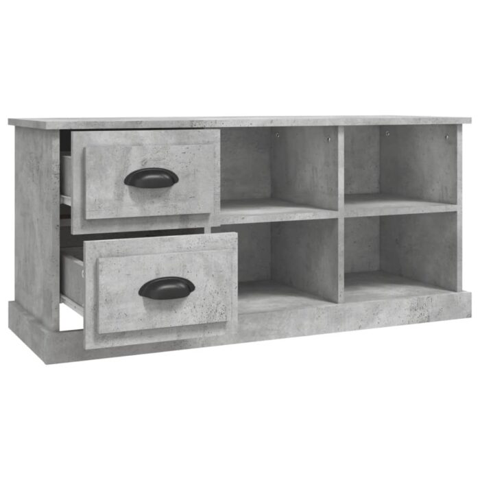 Meuble TV gris béton 102x35,5x47,5 cm bois d'ingénierie – Image 5