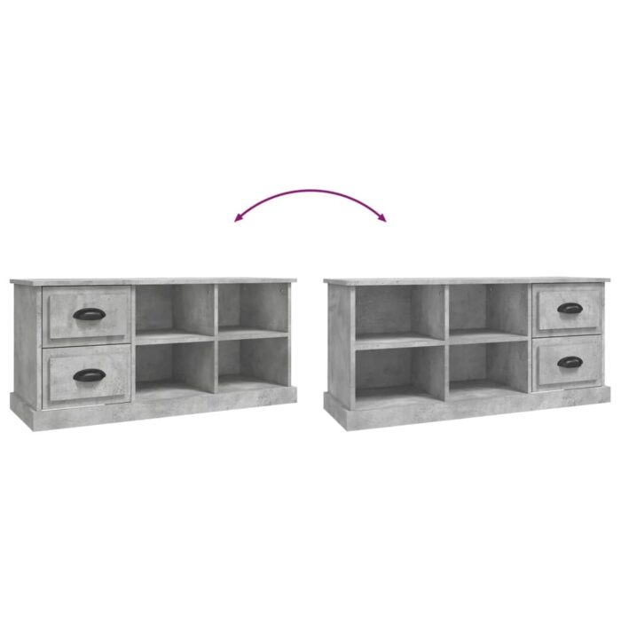 Meuble TV gris béton 102x35,5x47,5 cm bois d'ingénierie – Image 7