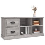 Meuble TV sonoma gris 102x35,5x47,5 cm bois d'ingénierie – Image 2