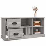 Meuble TV sonoma gris 102x35,5x47,5 cm bois d'ingénierie – Image 3