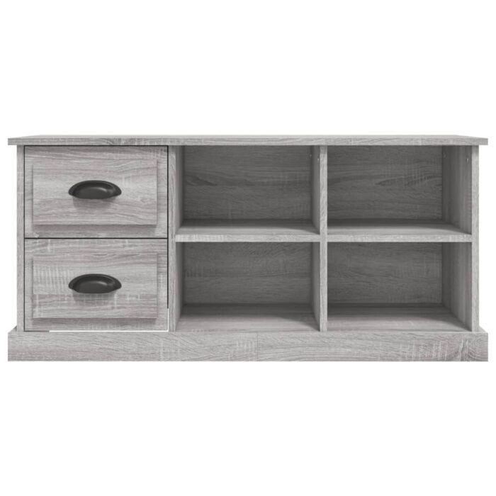 Meuble TV sonoma gris 102x35,5x47,5 cm bois d'ingénierie – Image 4
