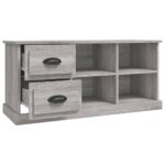 Meuble TV sonoma gris 102x35,5x47,5 cm bois d'ingénierie – Image 5