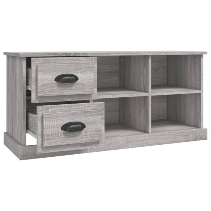 Meuble TV sonoma gris 102x35,5x47,5 cm bois d'ingénierie – Image 5