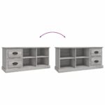 Meuble TV sonoma gris 102x35,5x47,5 cm bois d'ingénierie – Image 7