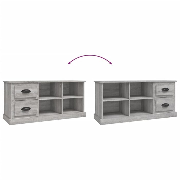 Meuble TV sonoma gris 102x35,5x47,5 cm bois d'ingénierie – Image 7