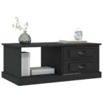 Table basse Noir 90x50x35 cm Bois d'ingénierie – Image 2