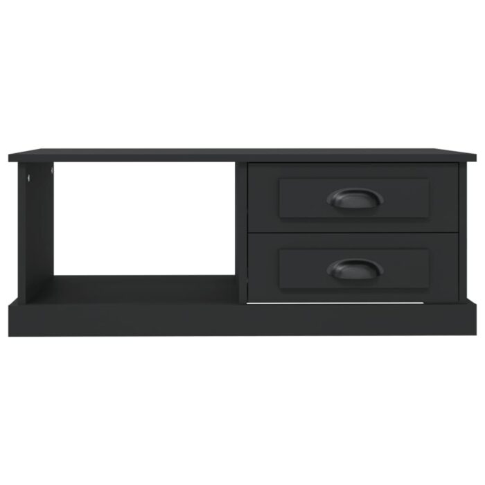 Table basse Noir 90x50x35 cm Bois d'ingénierie – Image 4
