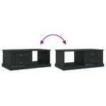 Table basse Noir 90x50x35 cm Bois d'ingénierie – Image 7