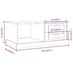 Table basse Noir 90x50x35 cm Bois d'ingénierie – Image 9