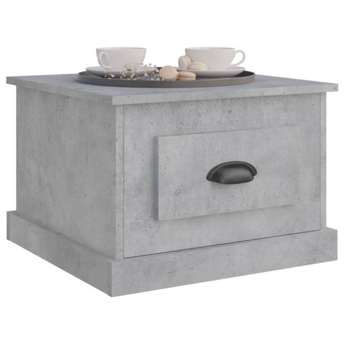 Table basse gris béton 50x50x35 cm bois d'ingénierie – Image 2