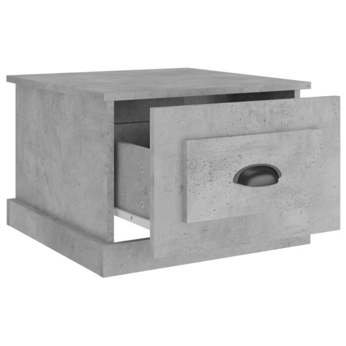 Table basse gris béton 50x50x35 cm bois d'ingénierie – Image 5