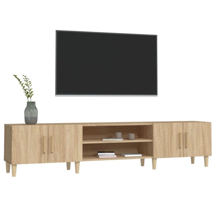 Meubles TV chêne sonoma 180x31,5x40 cm bois d'ingénierie – Image 2