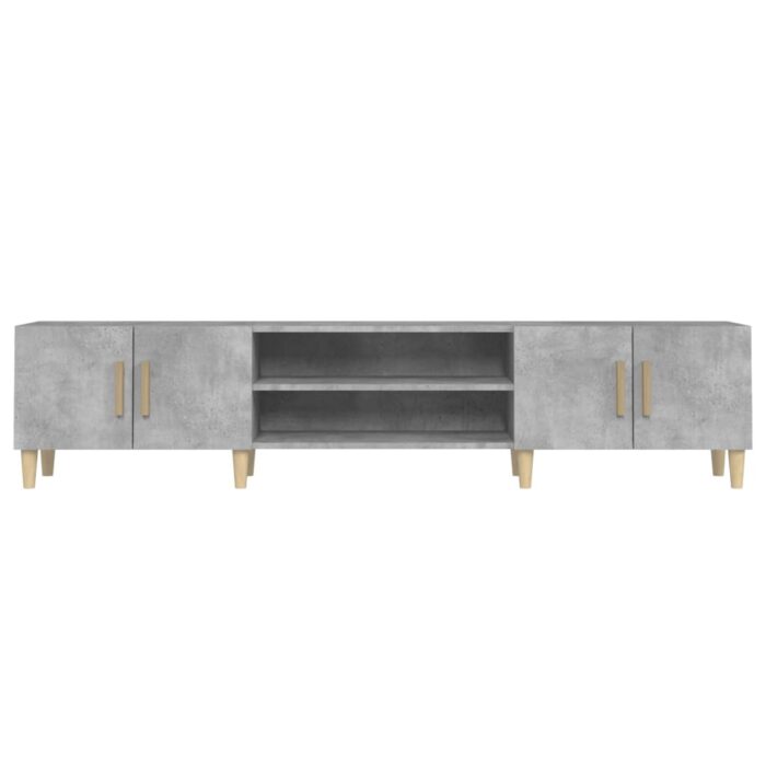 Meuble TV gris béton 180x31,5x40 cm bois d'ingénierie – Image 4