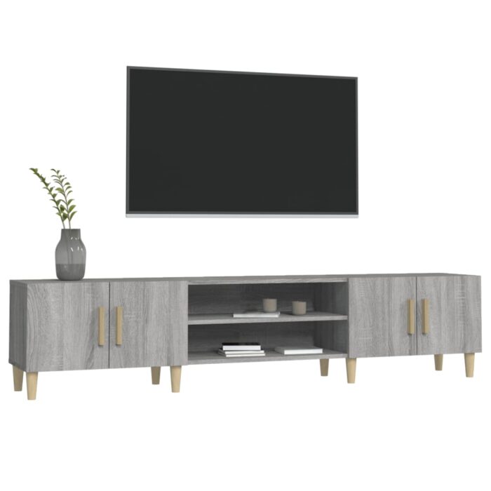 Meuble TV sonoma gris 180x31,5x40 cm bois d'ingénierie – Image 2