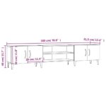 Meuble TV blanc 180x31,5x40 cm bois d'ingénierie – Image 8