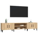 Meubles TV chêne sonoma 180x31,5x40 cm bois d'ingénierie – Image 2