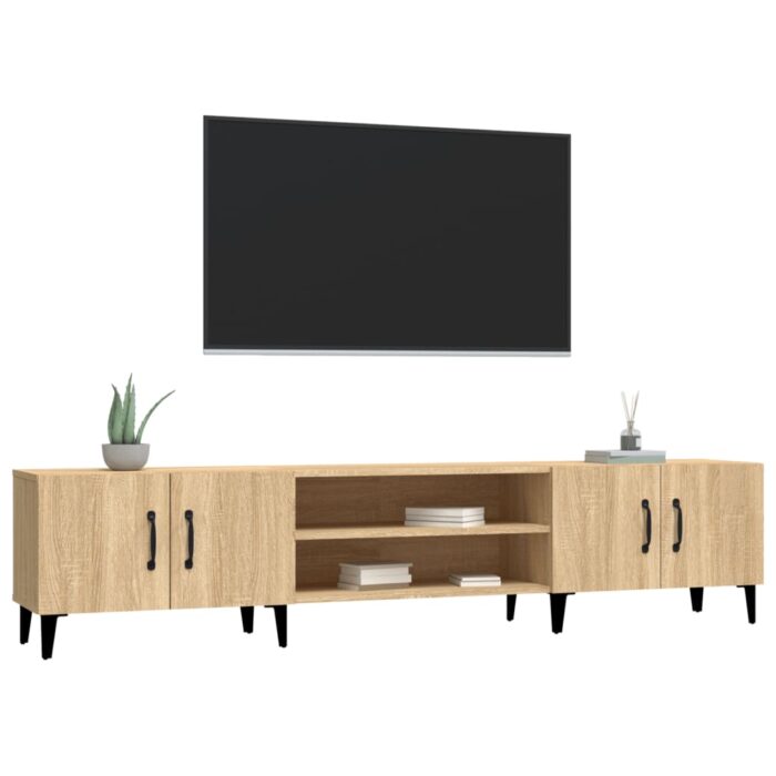 Meubles TV chêne sonoma 180x31,5x40 cm bois d'ingénierie – Image 2