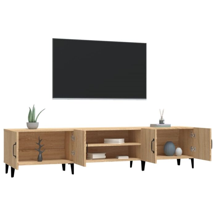 Meubles TV chêne sonoma 180x31,5x40 cm bois d'ingénierie – Image 3