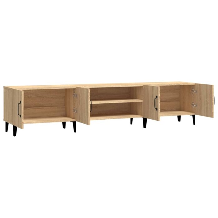 Meubles TV chêne sonoma 180x31,5x40 cm bois d'ingénierie – Image 5