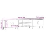 Meuble TV gris béton 180x31,5x40 cm bois d'ingénierie – Image 8