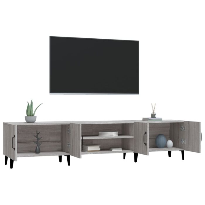 Meuble TV sonoma gris 180x31,5x40 cm bois d'ingénierie – Image 3