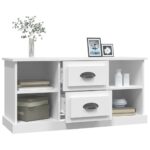 Meuble TV blanc 99,5x35,5x48 cm bois d'ingénierie – Image 3