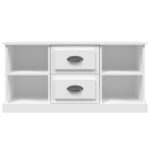 Meuble TV blanc 99,5x35,5x48 cm bois d'ingénierie – Image 4