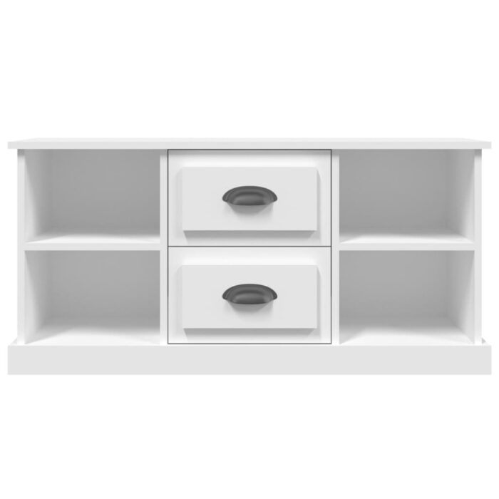 Meuble TV blanc 99,5x35,5x48 cm bois d'ingénierie – Image 4