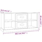 Meuble TV blanc 99,5x35,5x48 cm bois d'ingénierie – Image 7
